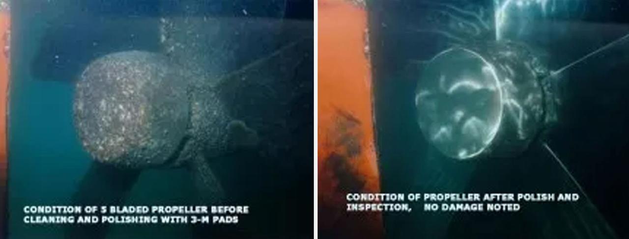 Propeller before and after