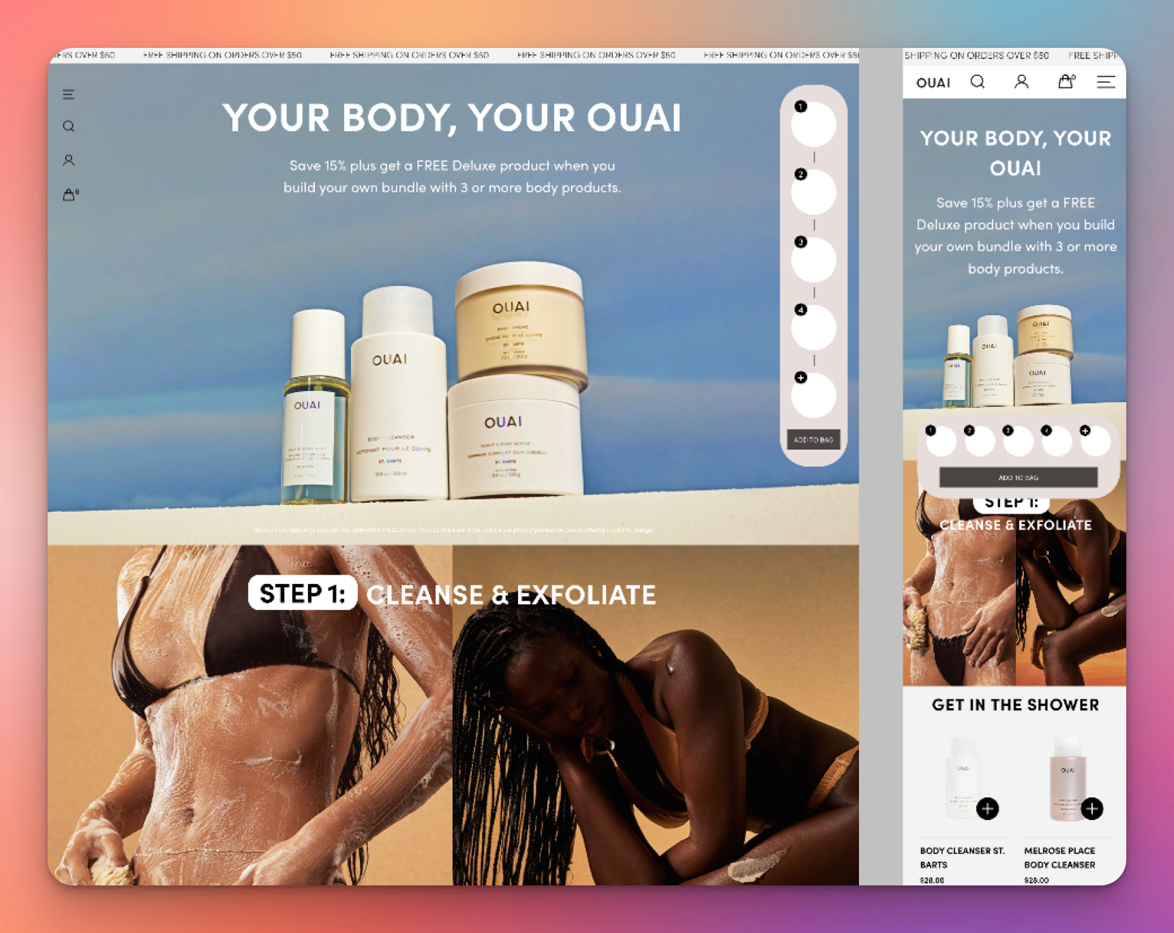 OUAI Ecommerce Landing Page Template Example