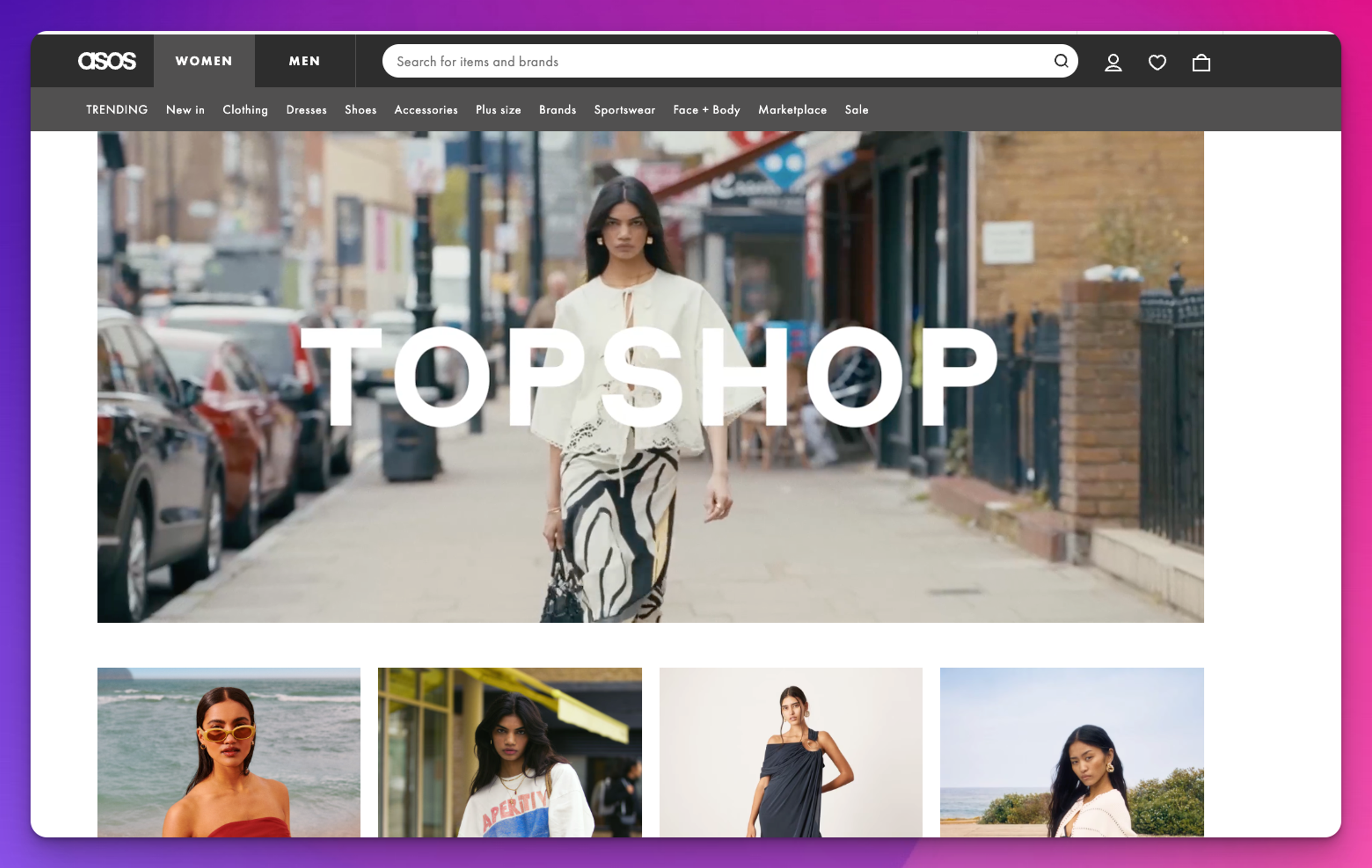 ASOS Homepage Landing Page Design Example