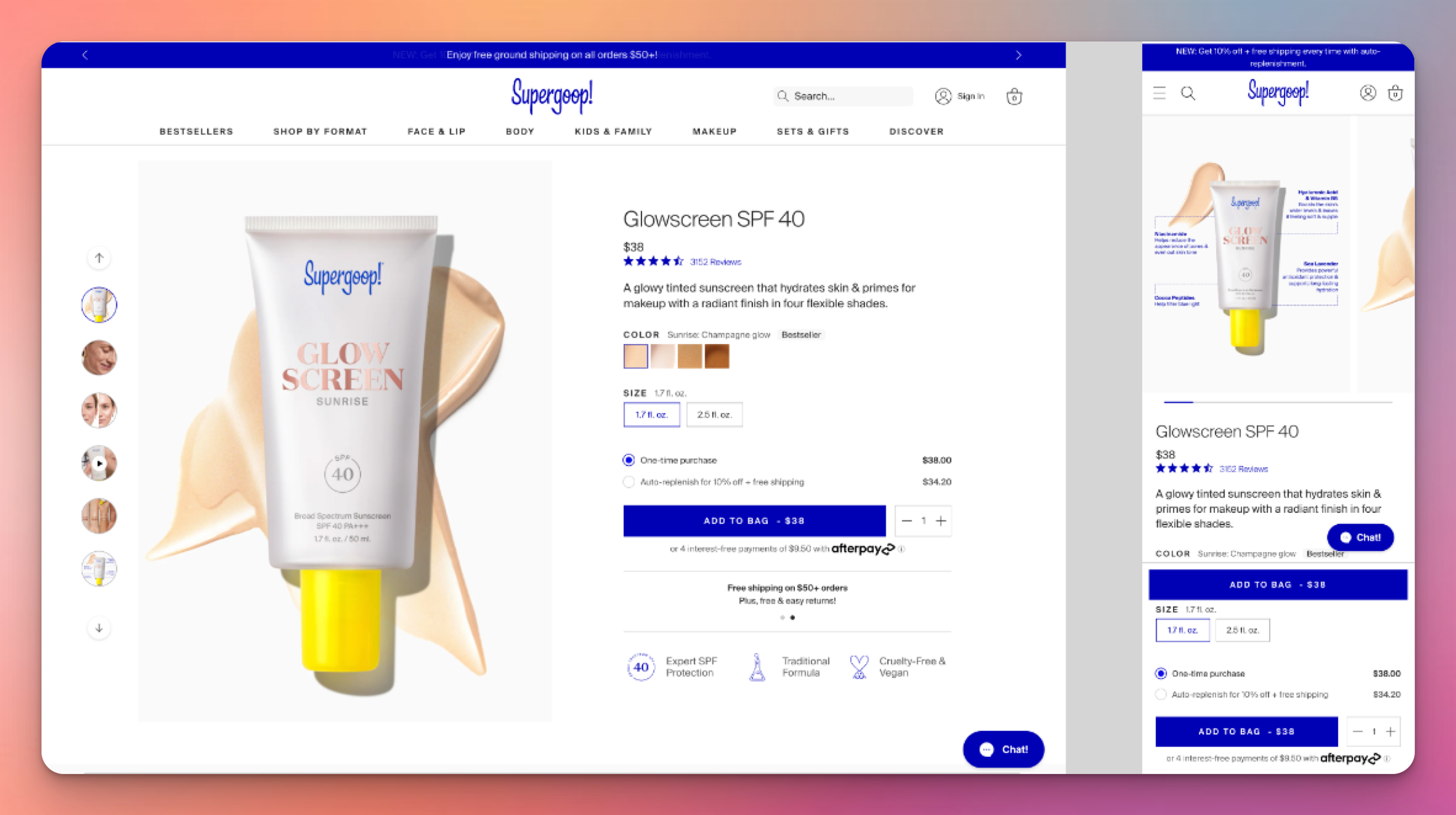 Supergoop Ecommerce Landing Page Template Example