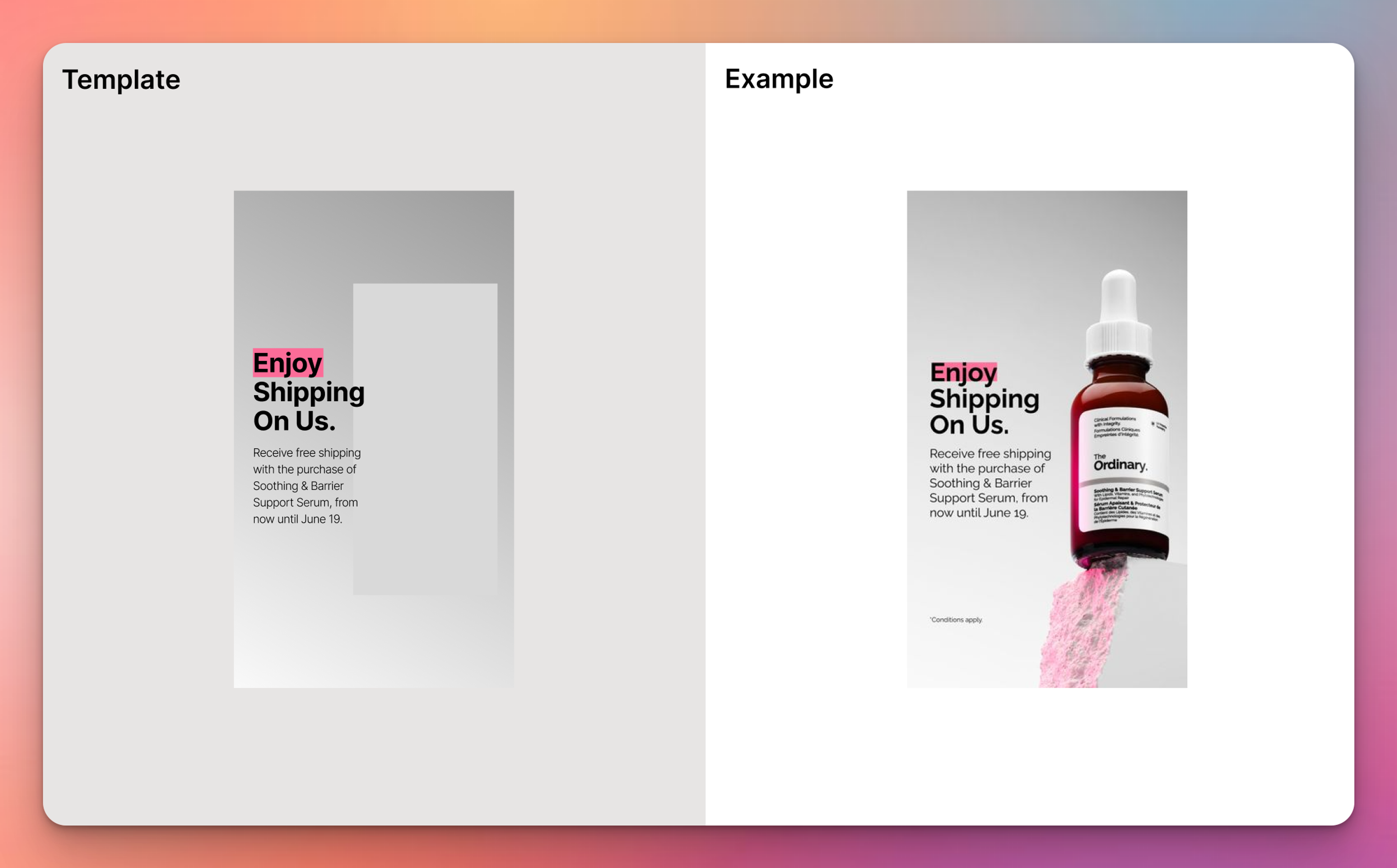 The Ordinary Advertisement Template Example