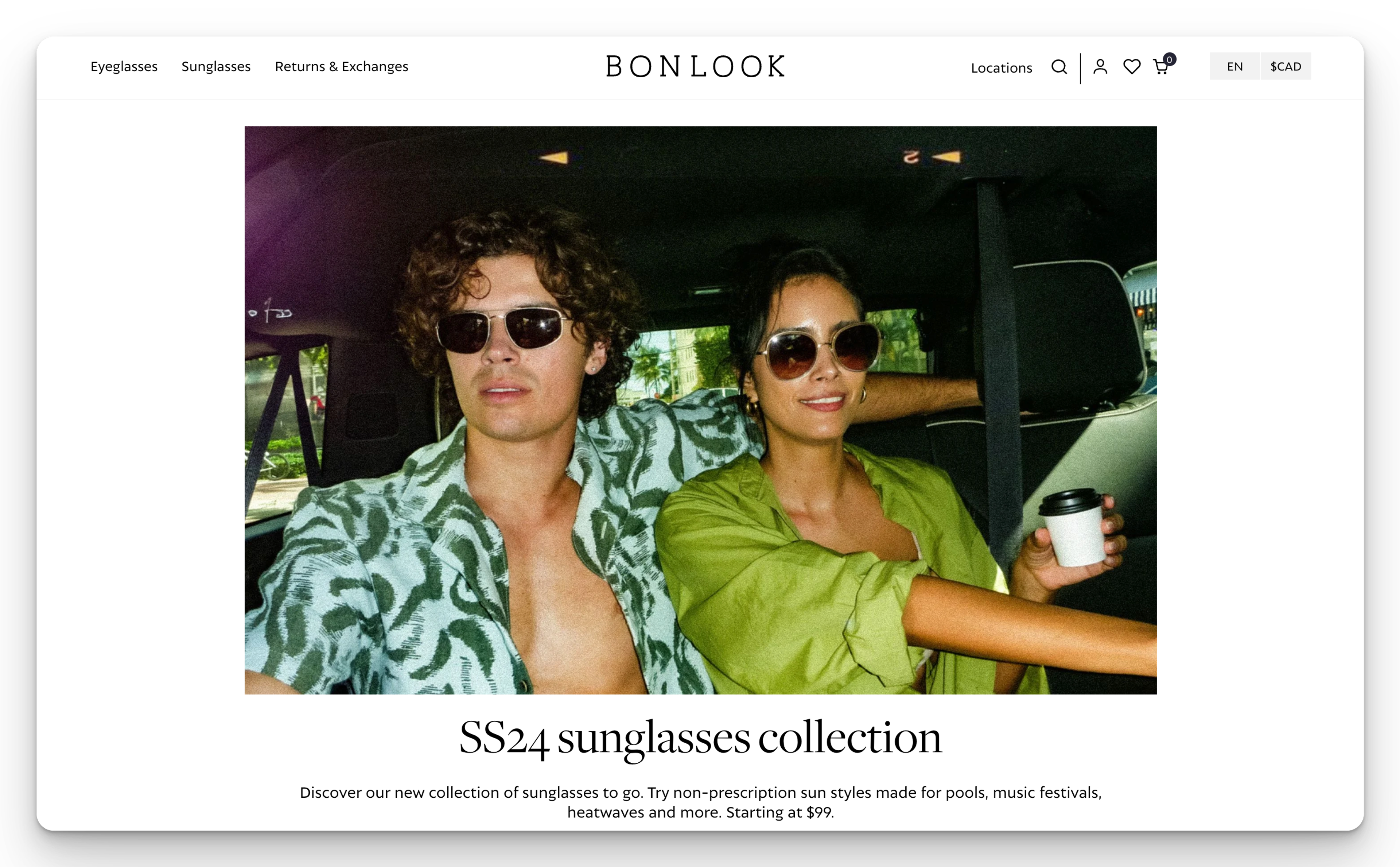 bonlook summer landing page