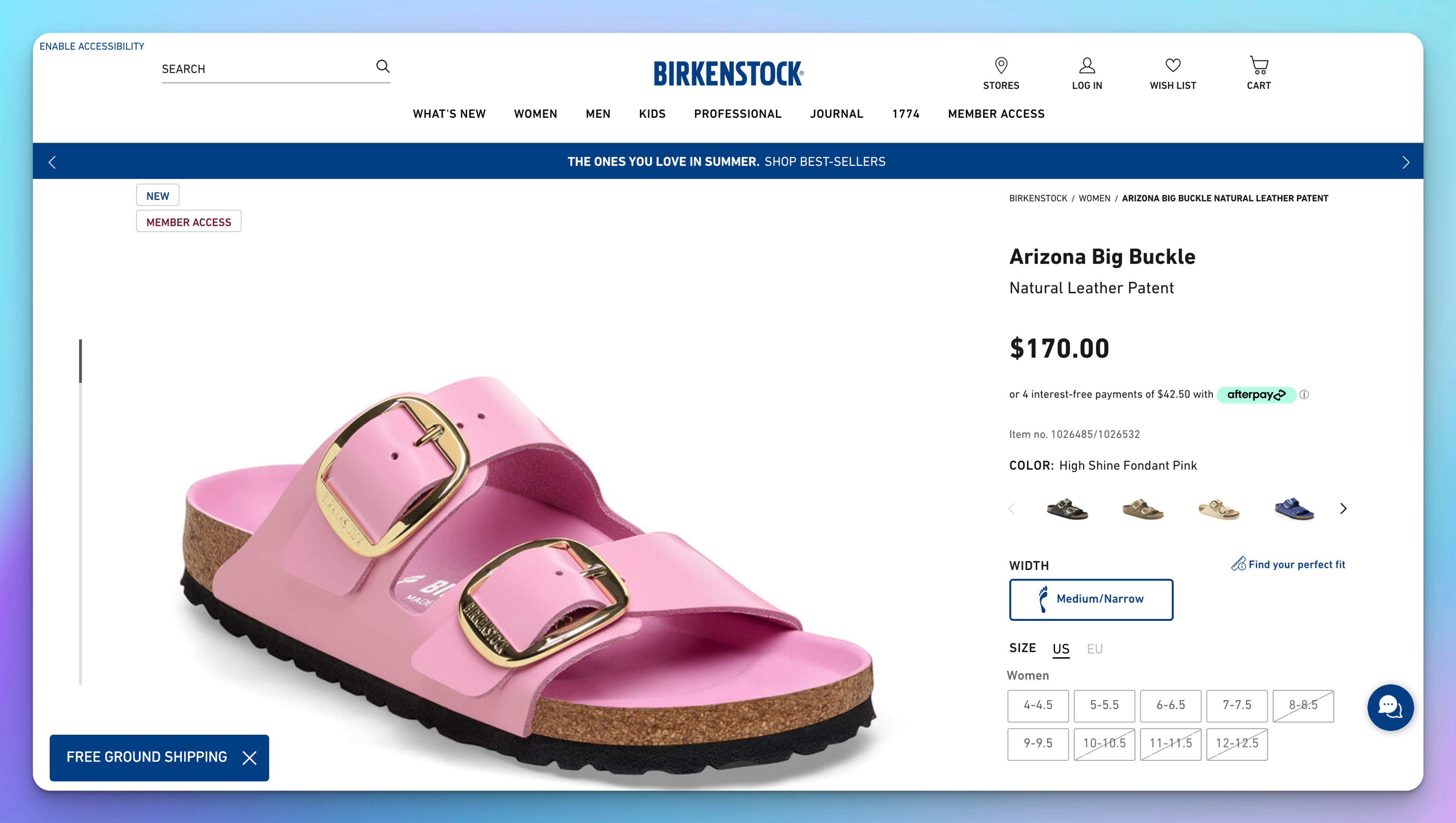 Birkenstock Product Landing Page Example