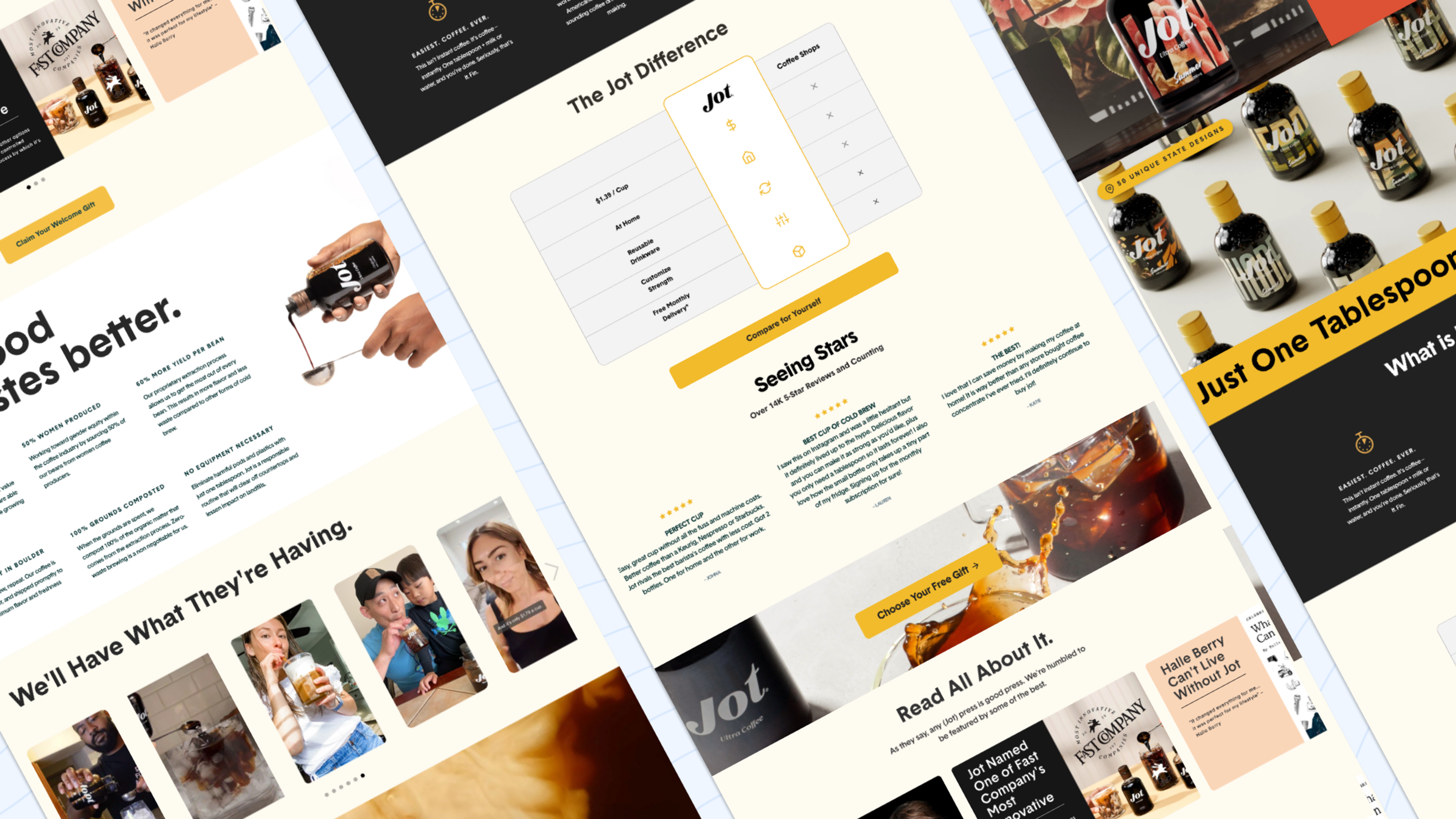 Jot Coffee x Replo Landing Page on Shopify