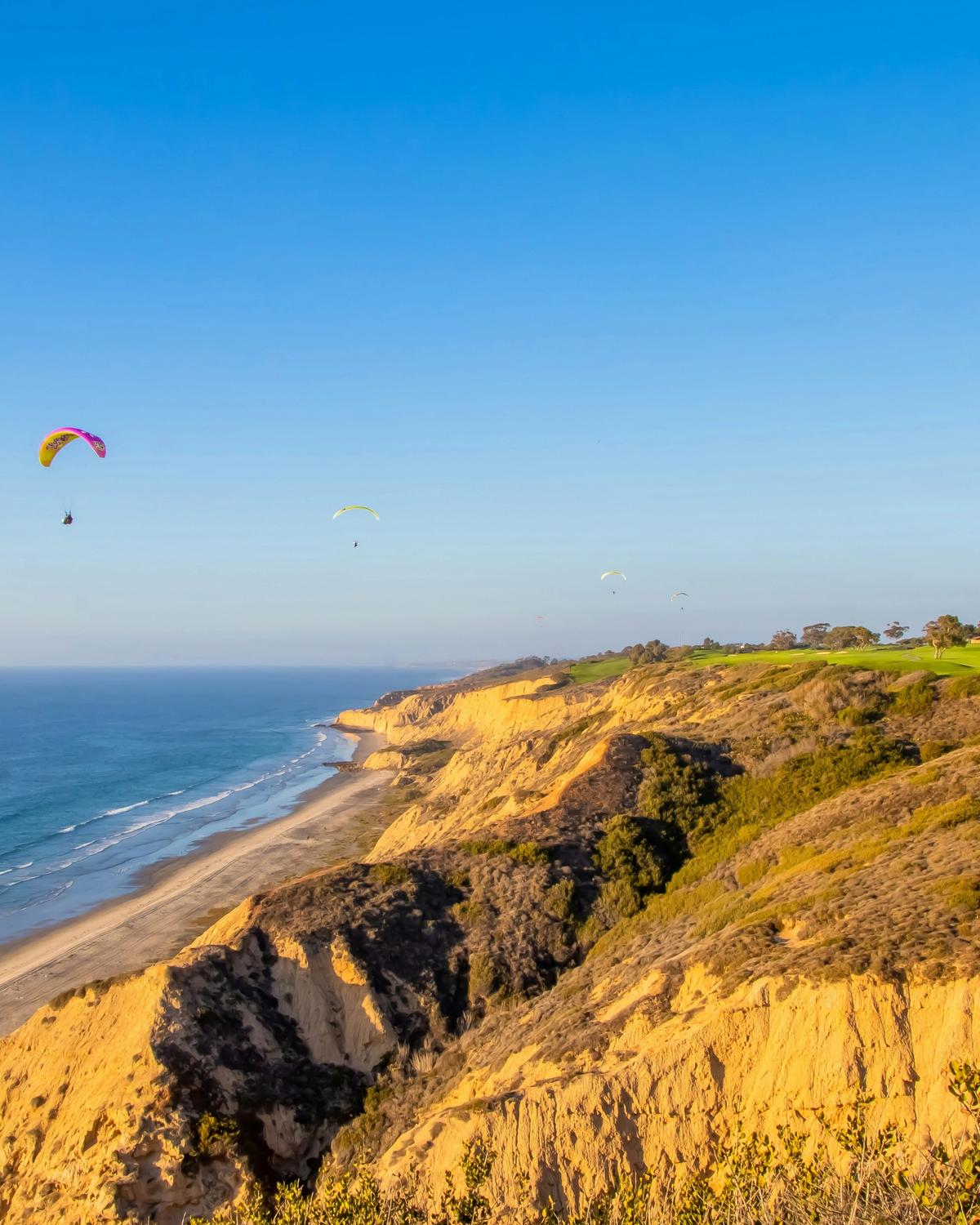 The Torrey Pines coast, a short drive south — Encinitas keeps the same marine-layer climate.