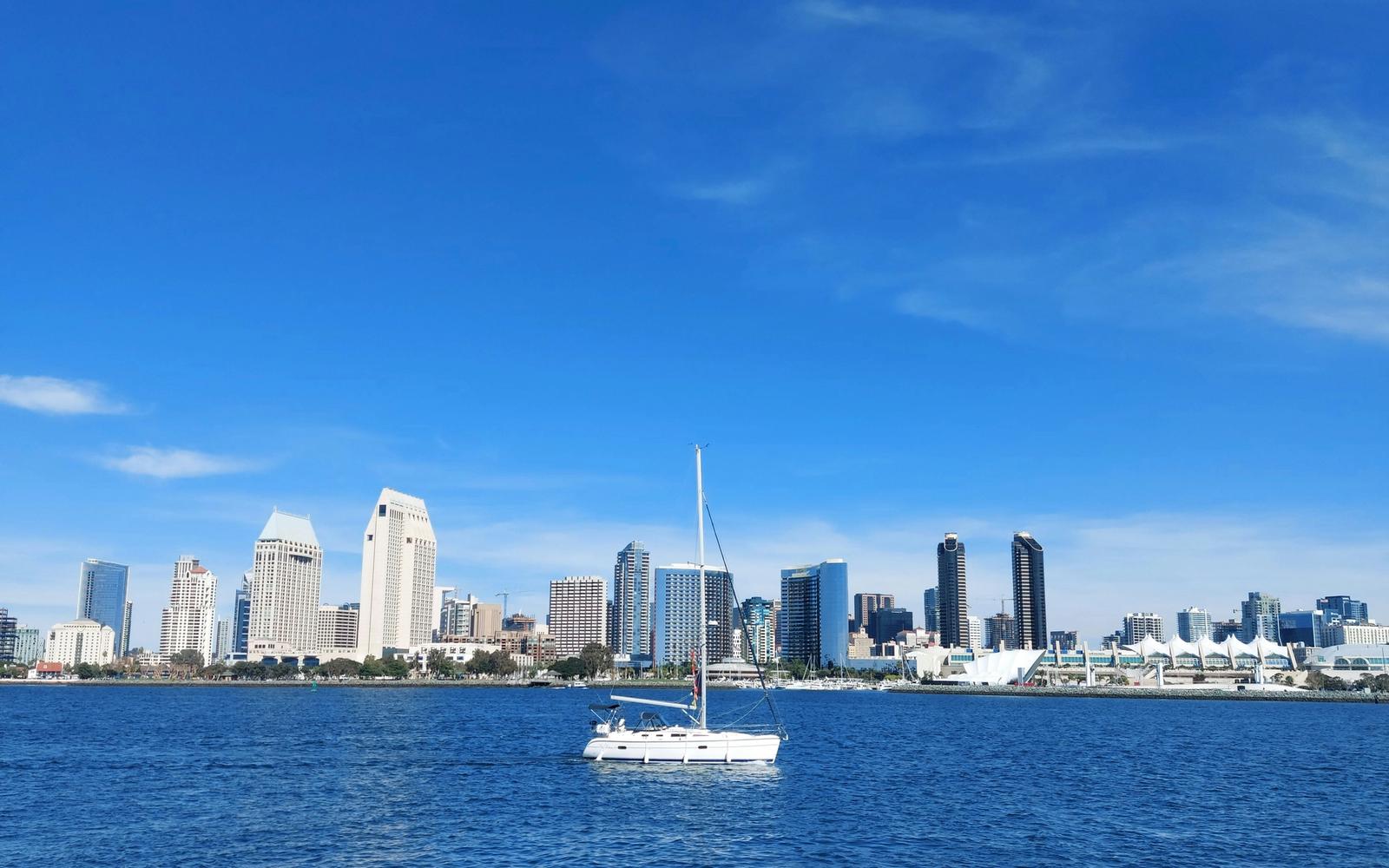 San Diego Bay and the skyline from Coronado