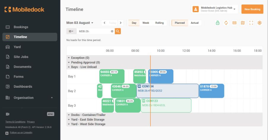 Mobiledock Yard Timeline