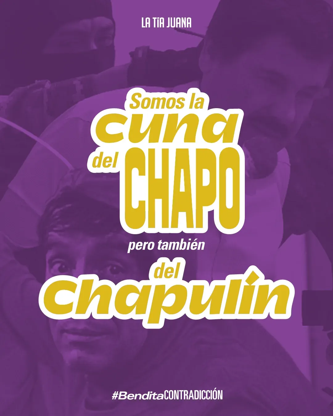 Pieza morada para redes: “Somos la cuna del Chapo pero también del Chapulín”