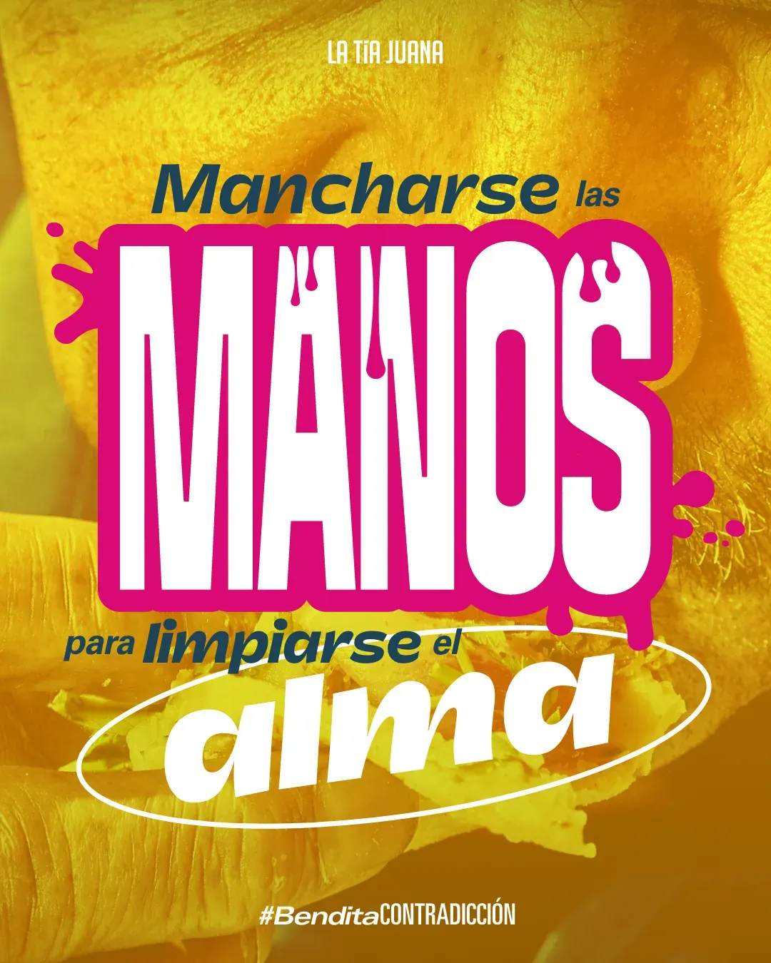 Pieza amarilla para redes: “Mancharse las manos para limpiarse el alma”