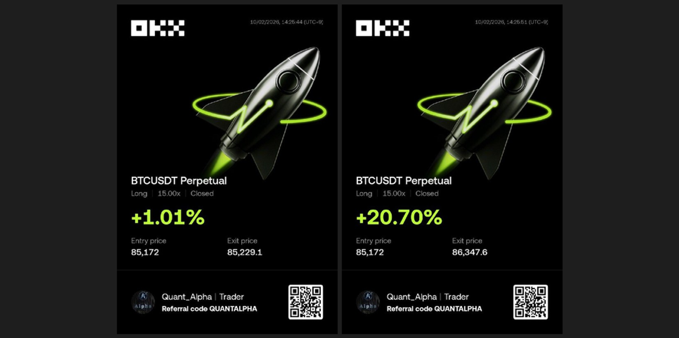 OKX 손익카드 · 두 번째 묶음 · 10월 2일 후속 청산 기록