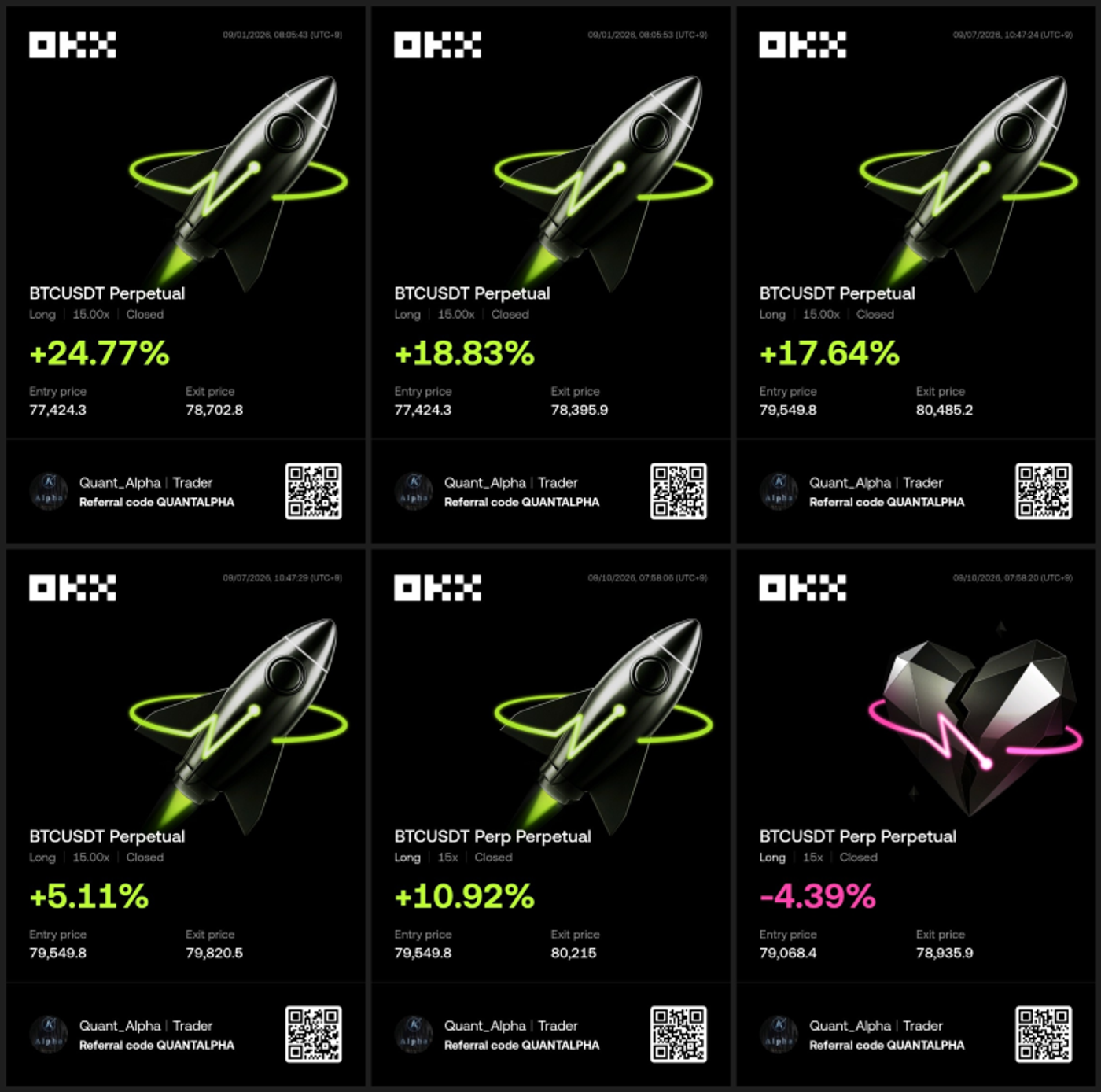 OKX 손익카드 · 첫 번째 묶음