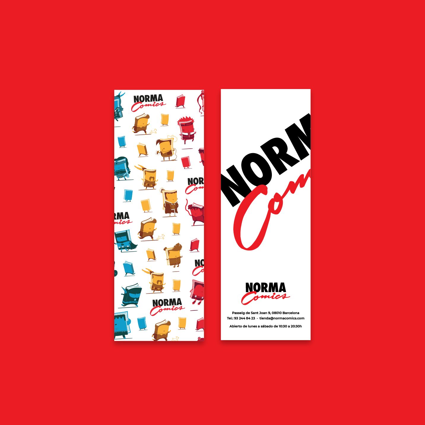 Mockup d’un punt de llibre amb la imatge de la campanya