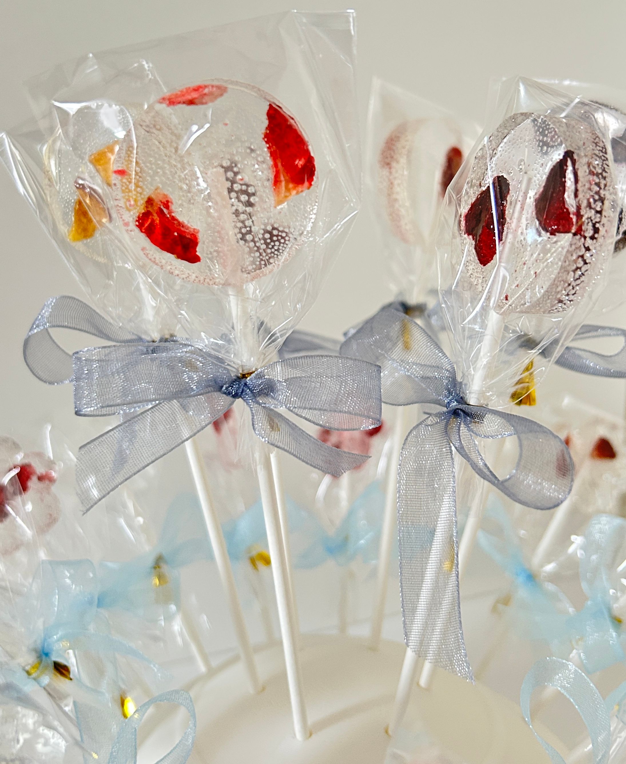 Artisan Isomalt Lollipops with Freeze-Dried Berries