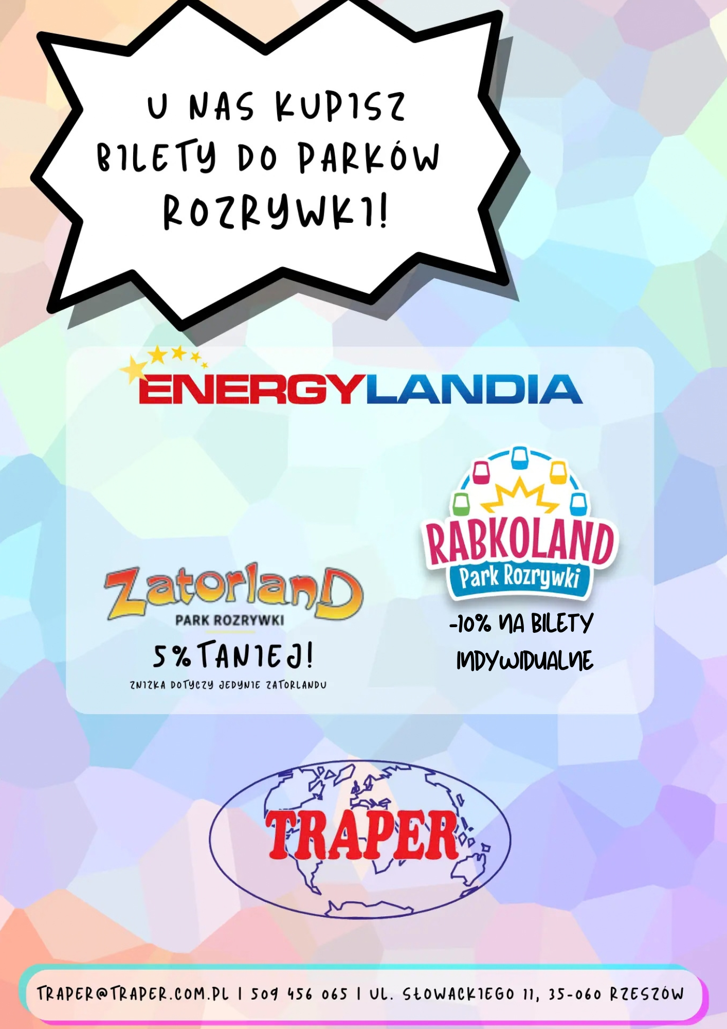 U Nas kupisz biletu do Parków rozrywki!