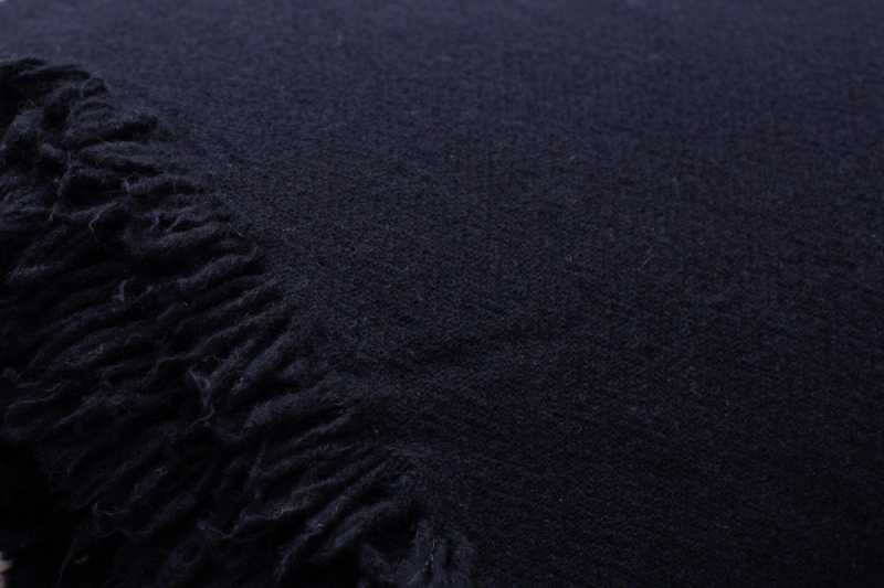 Dark Blue Virgin Wool Plaid
