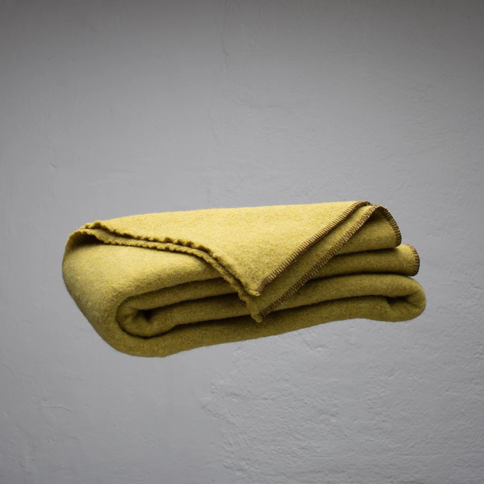Olive Green Virgin Wool Blanket