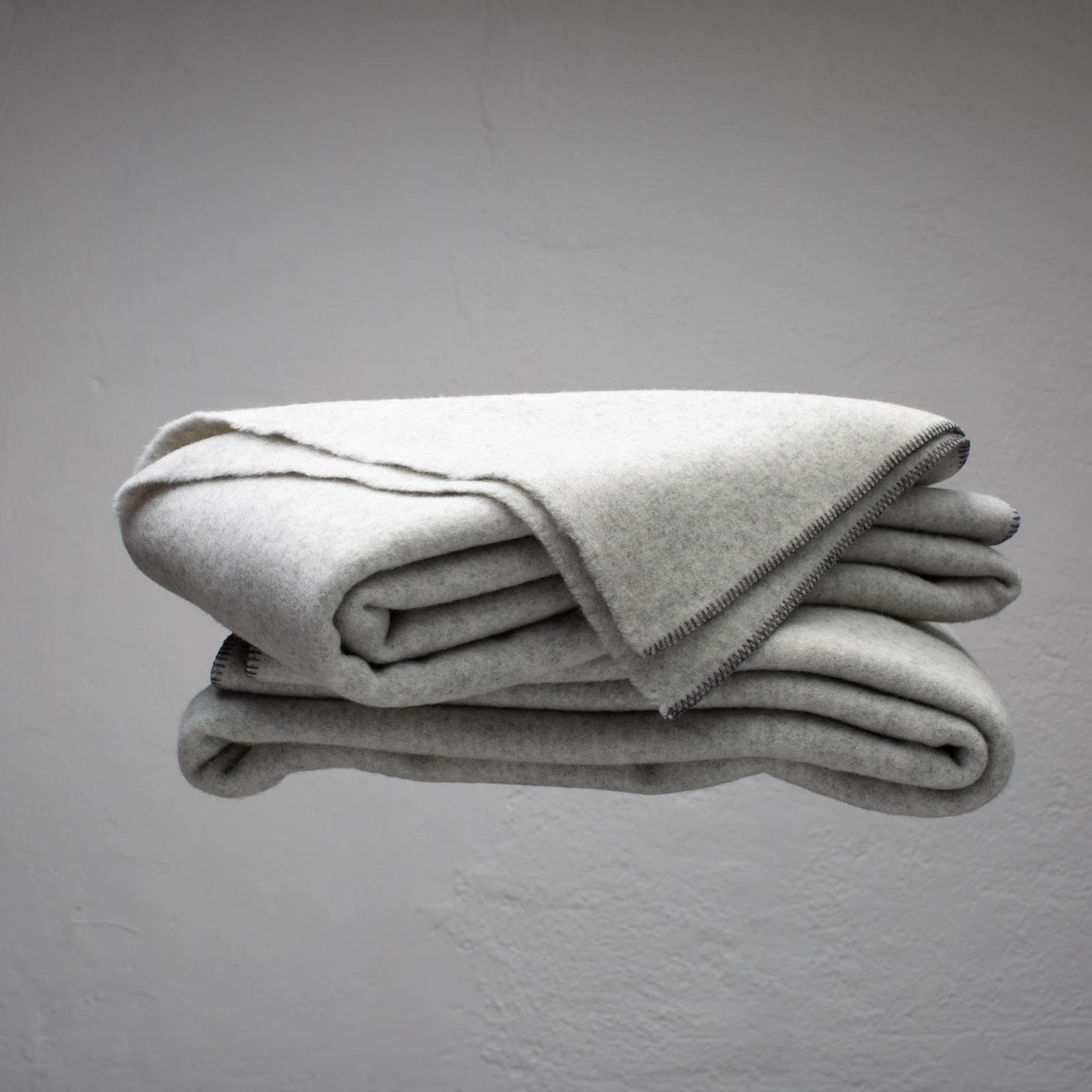 Light Grey Virgin Wool Blanket
