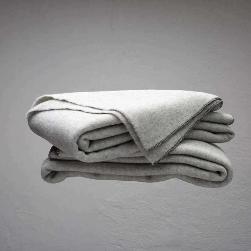 Light Grey Virgin Wool Blanket