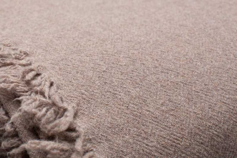 Dark Beige Virgin Wool Blanket
