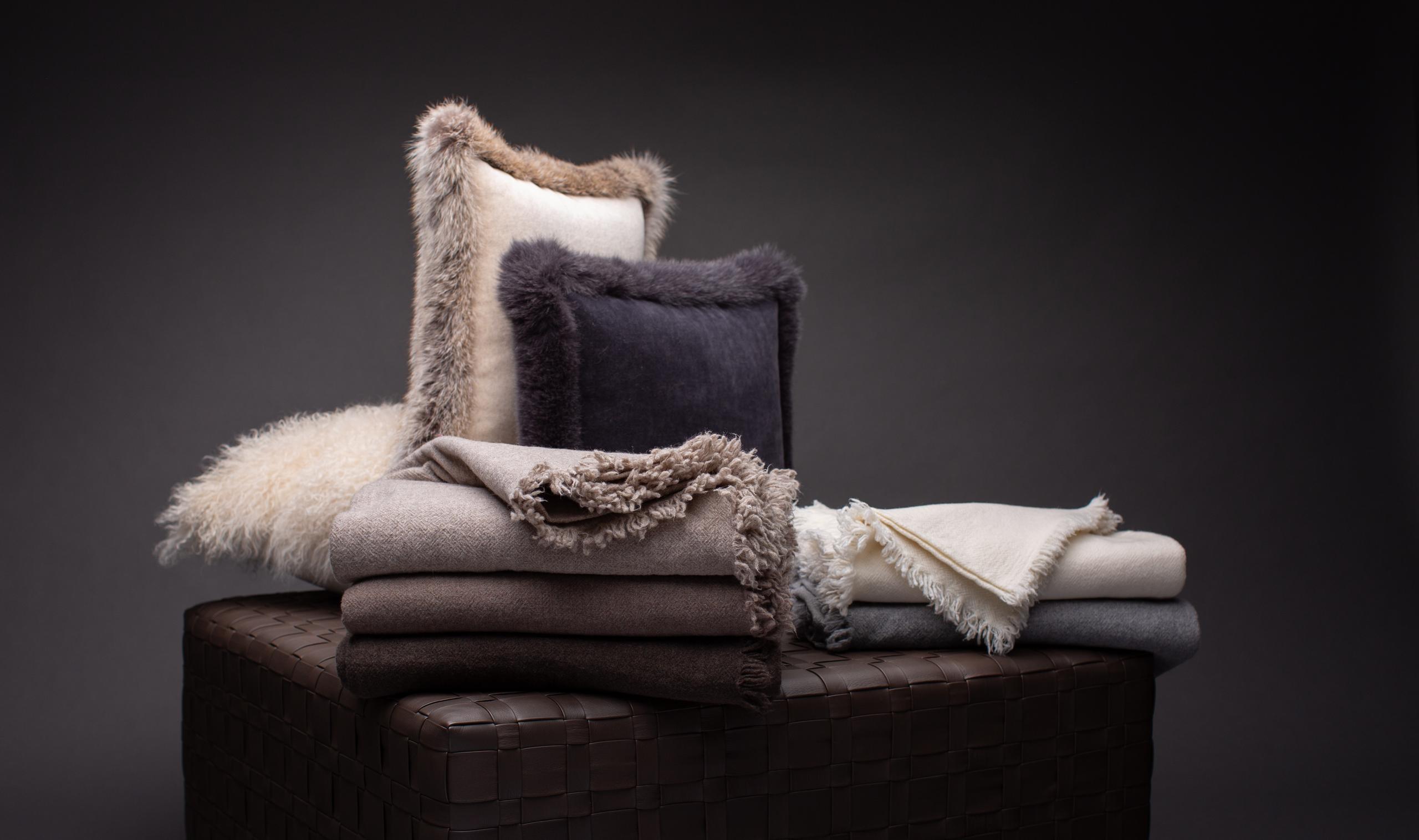 Velvet & Fox Fur Cushions