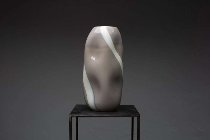 Grey & White Murano Glass Vase - Model C