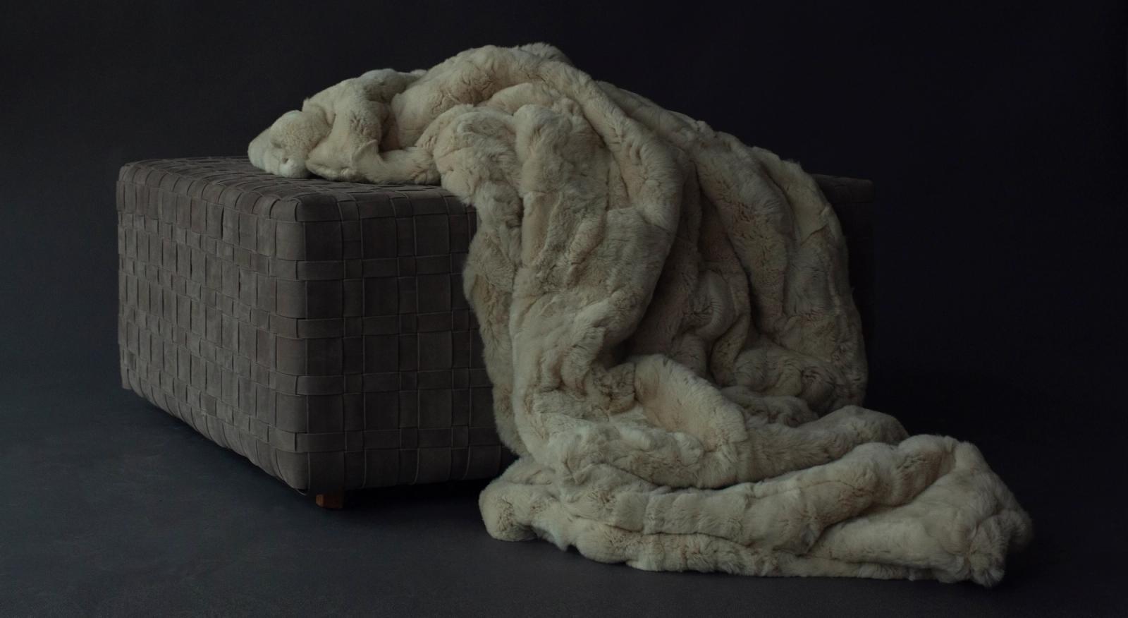 White Cashmere & Fur Blanket