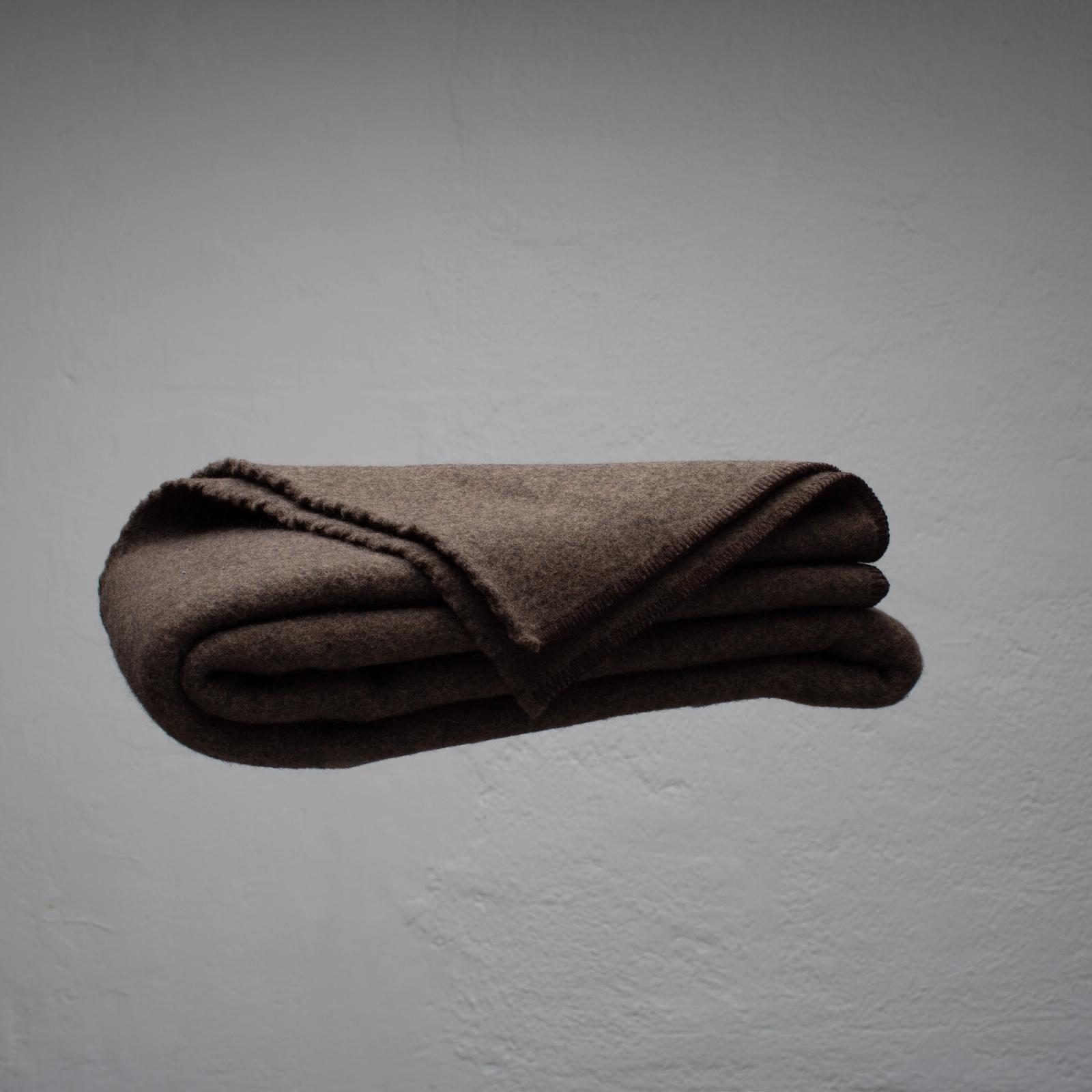 Dark Brown Virgin Wool Blanket