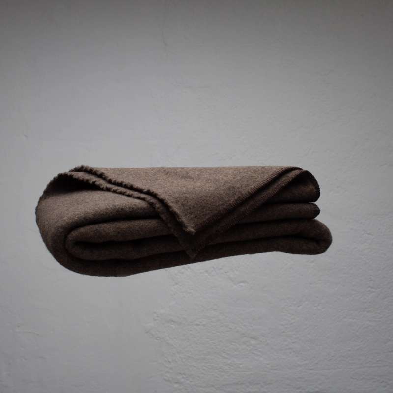 Dark Brown Virgin Wool Blanket