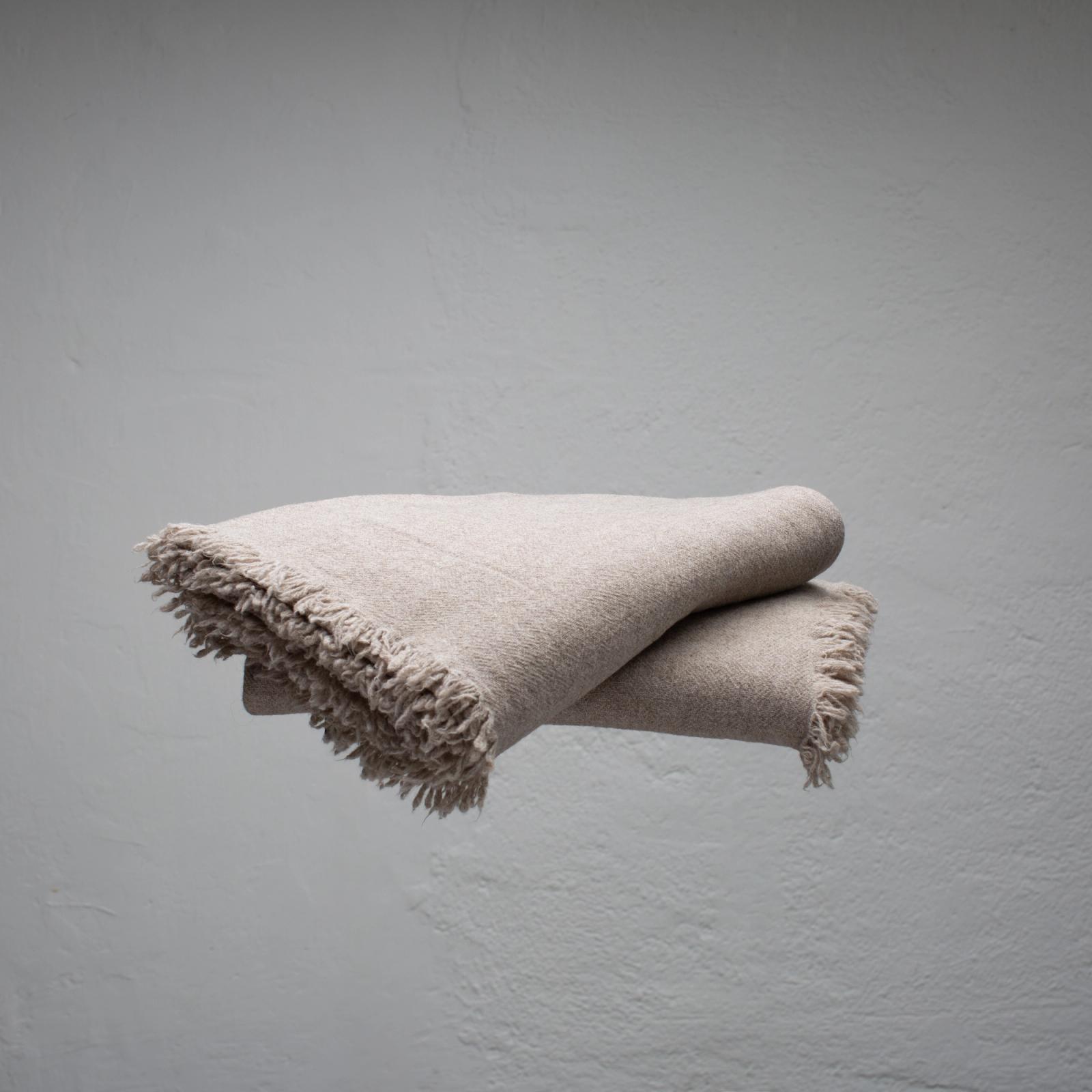 Beige Virgin Wool Plaid