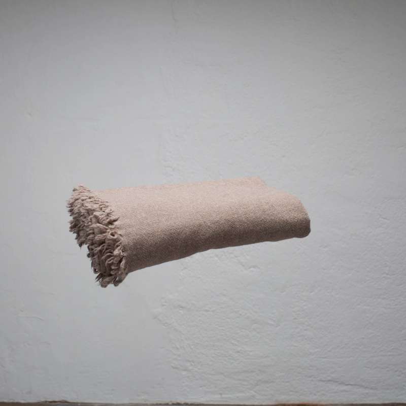 Dark Beige Virgin Wool Blanket