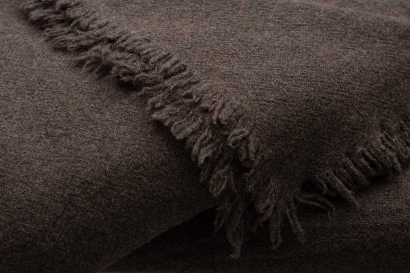 Dark Brown Virgin Wool Plaid