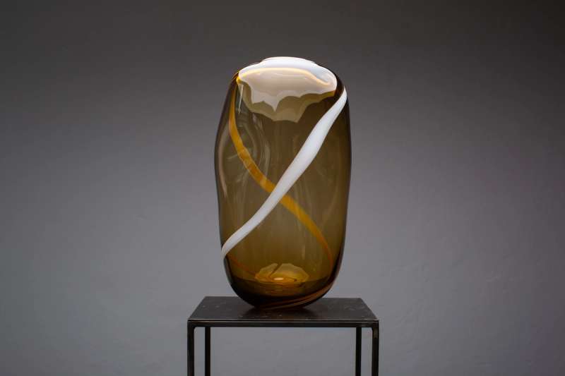 Tabacco & Avorio Murano Glass Vase L