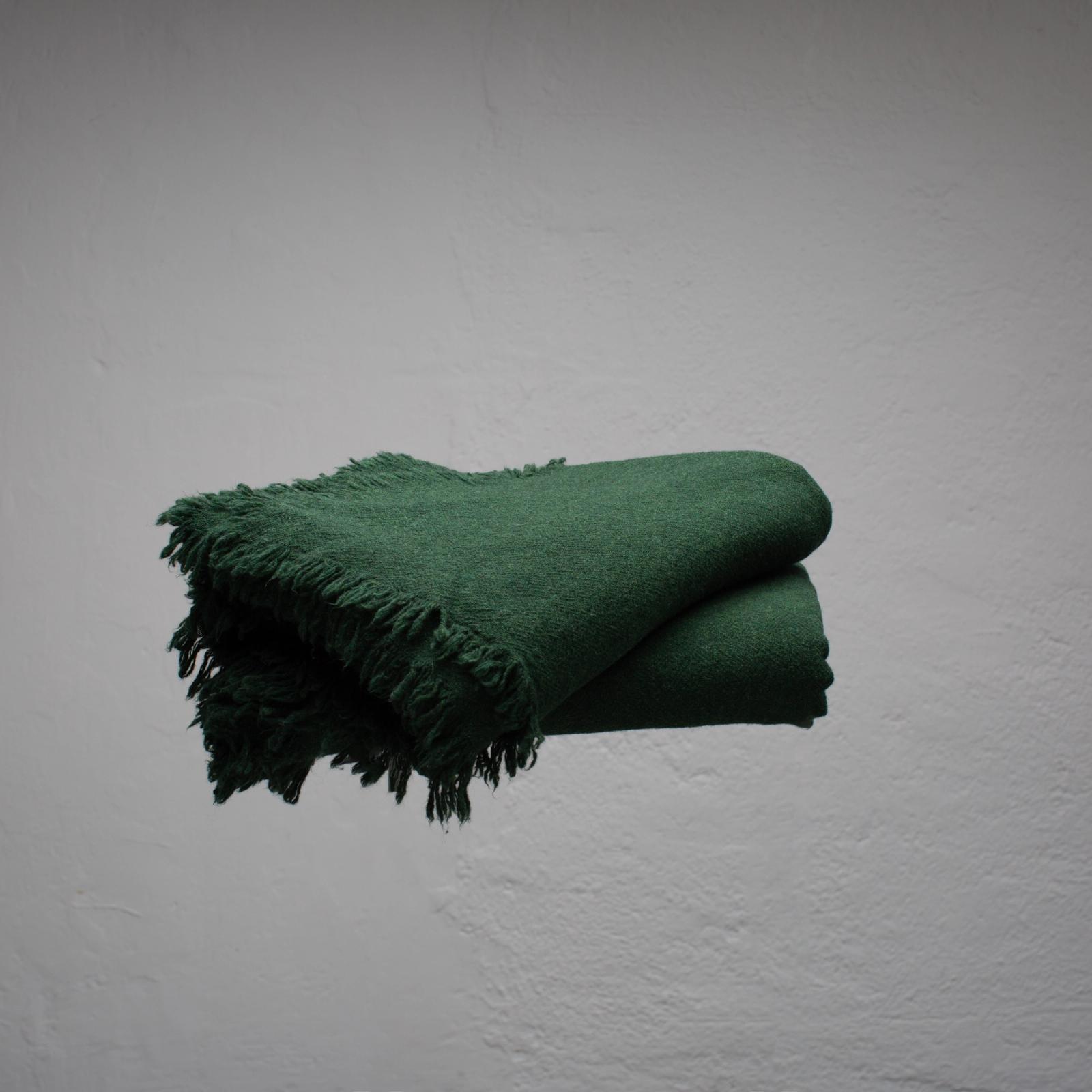 Dark Green Virgin Wool Plaid