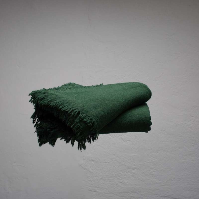 Dark Green Virgin Wool Plaid
