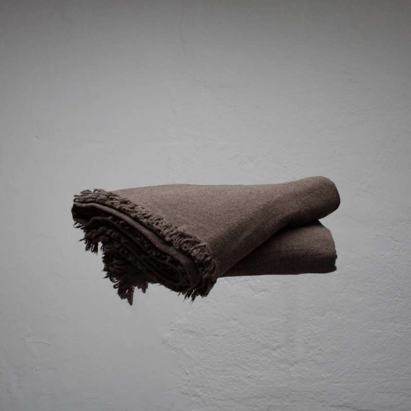 Dark Brown Virgin Wool Plaid