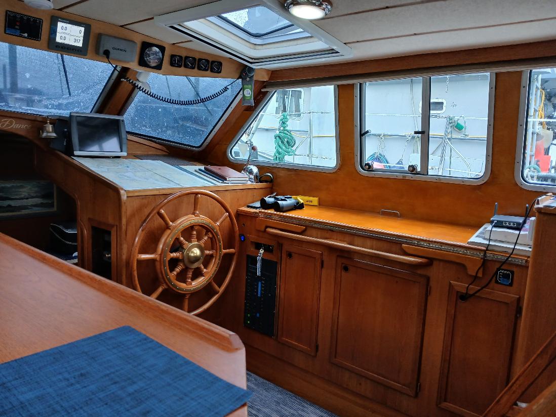 Navigation station with charts, instruments