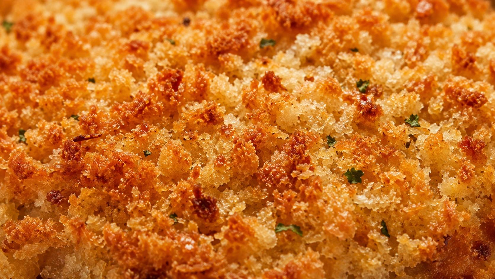 Texture Shot - Macro view of the crispy Panko crust]