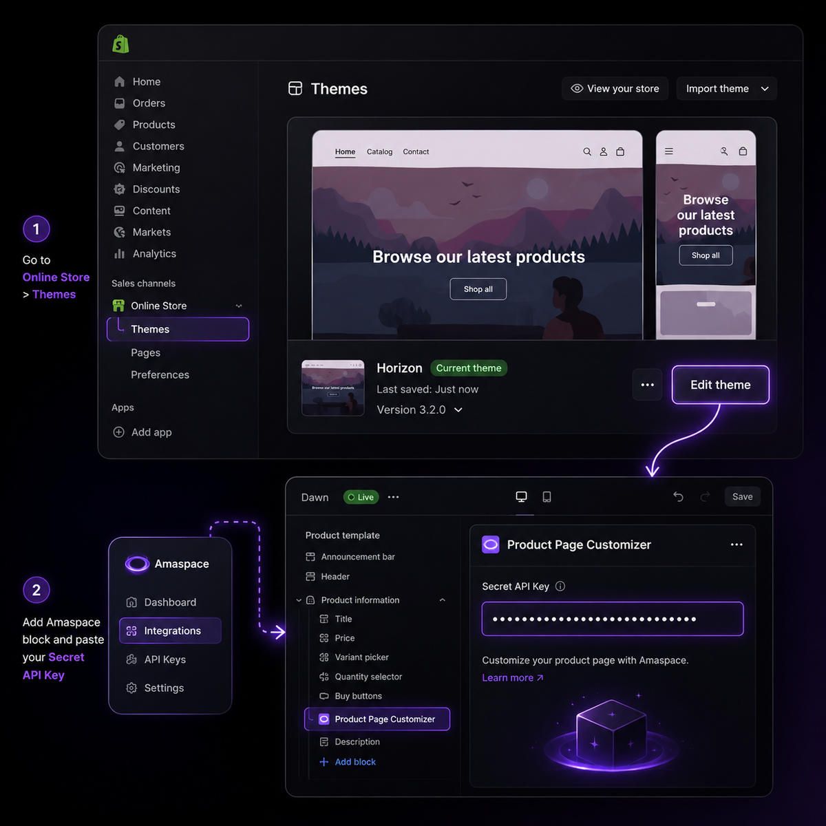 Add the customizer block