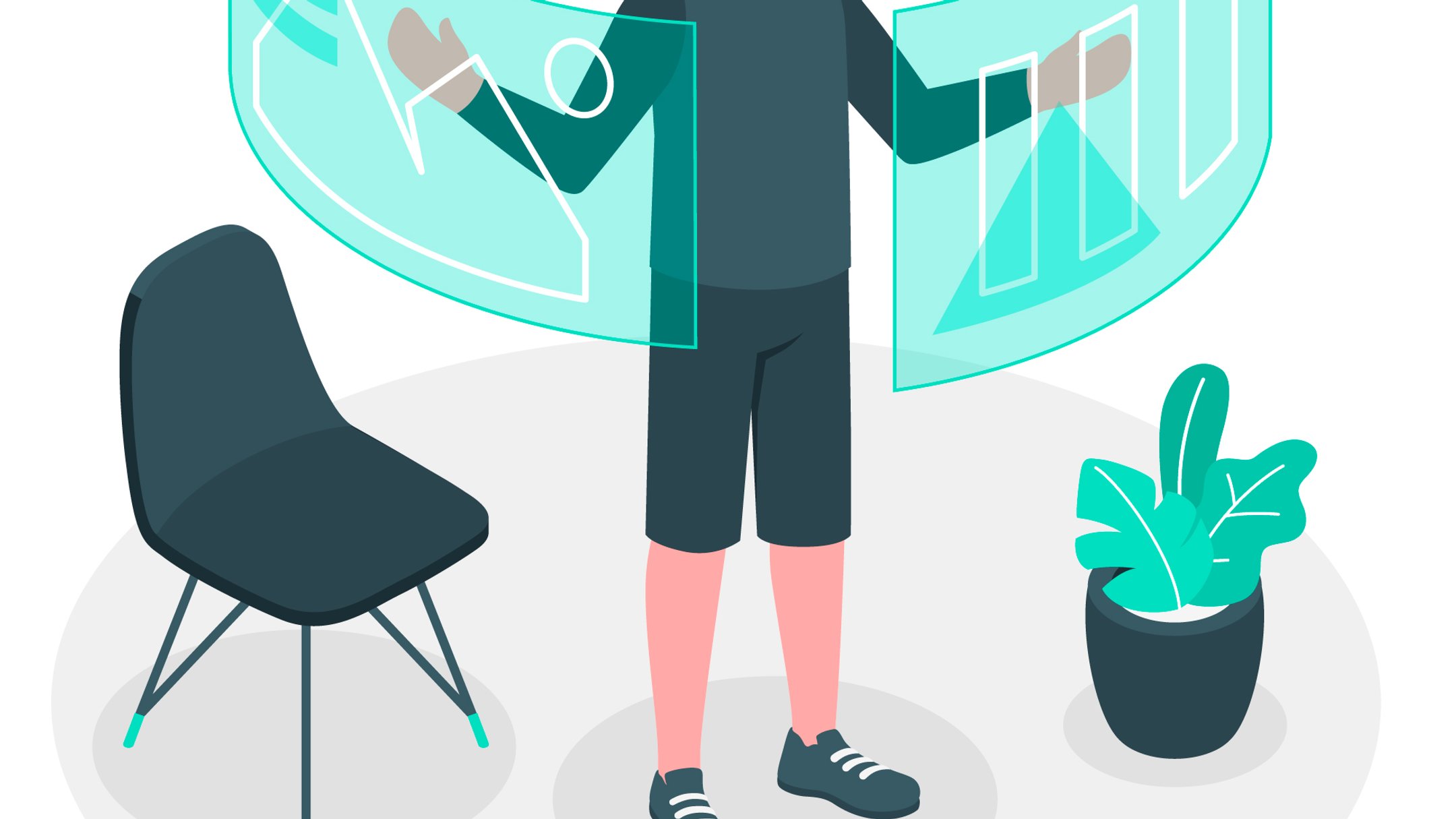 Illustration of a person configuring a chair