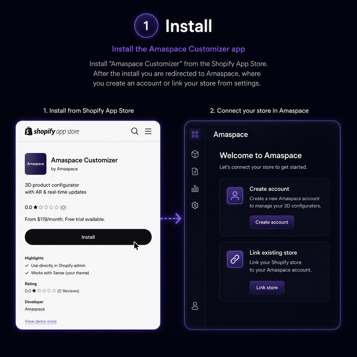 Install the Amaspace Customizer app