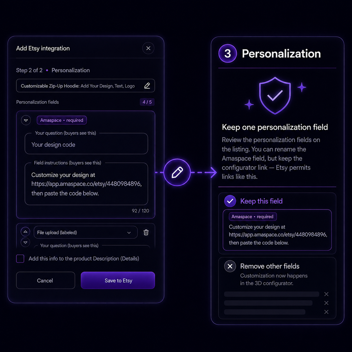 Keep one personalization field