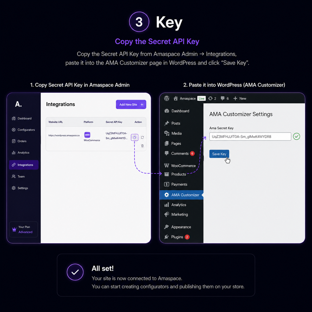 Copy the Secret API Key