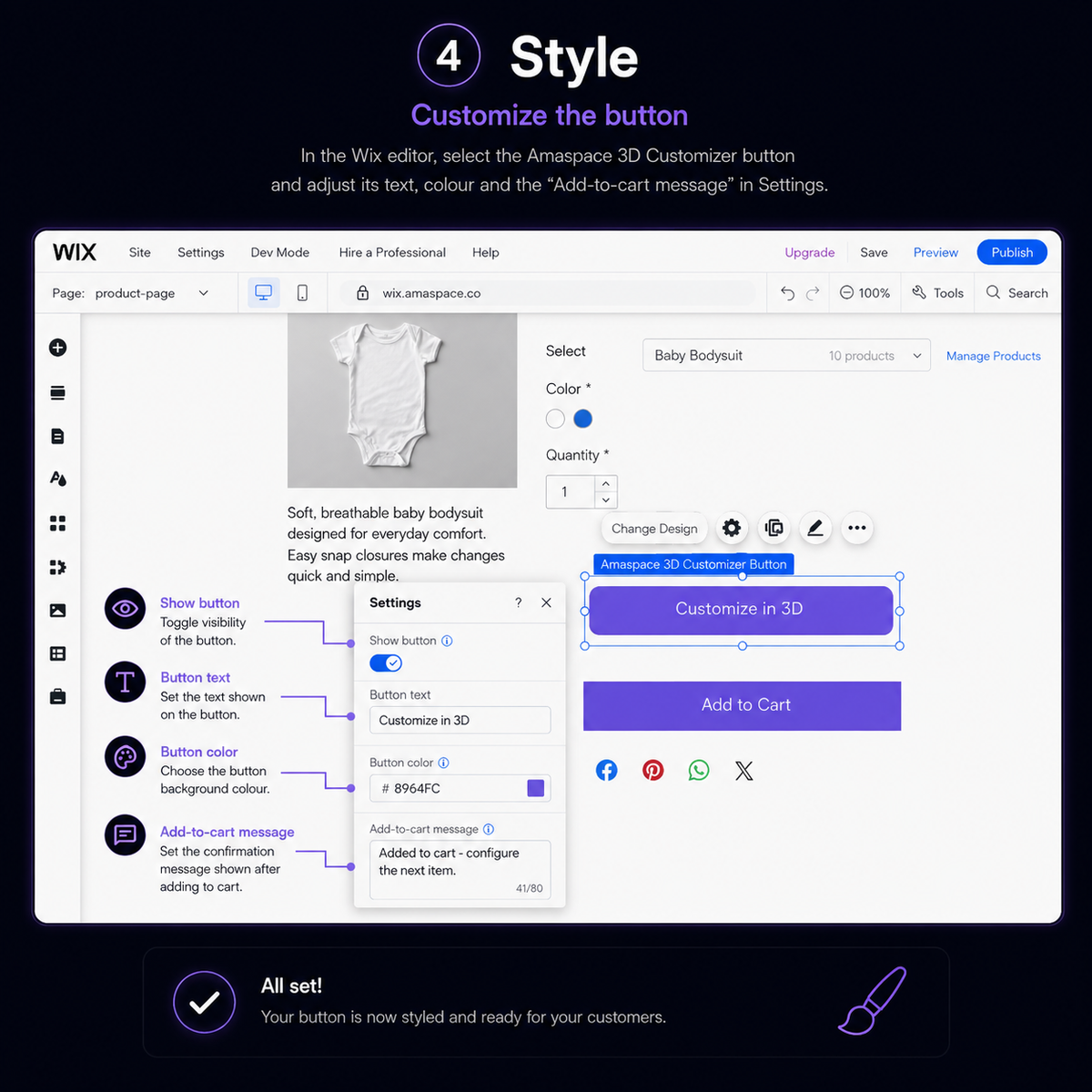 Customize the button