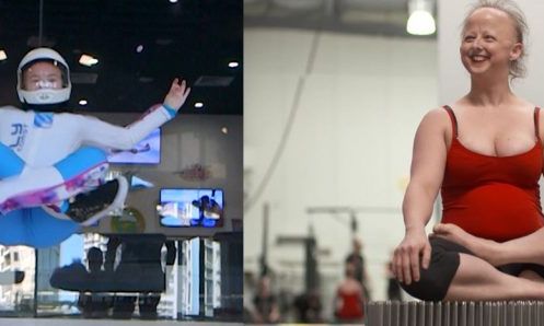 A person with disability doing physical activities
