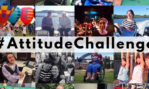 A collage of community images with the text "Attitude Challenge" overlayed