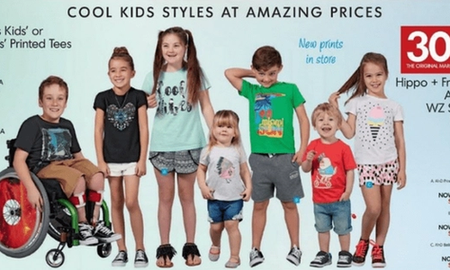 A catalog image with children with and without disability