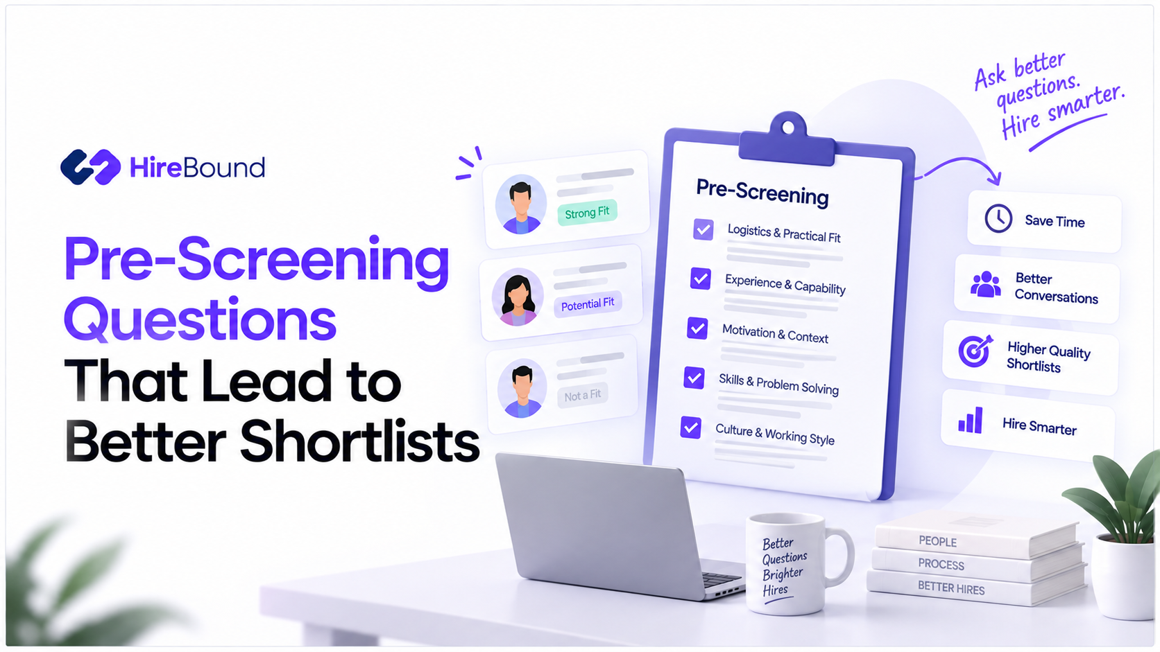 Recruiter asking structured pre-screening questions to build a better candidate shortlist.