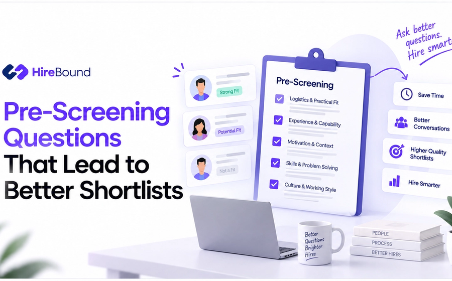 Recruiter asking structured pre-screening questions to build a better candidate shortlist.