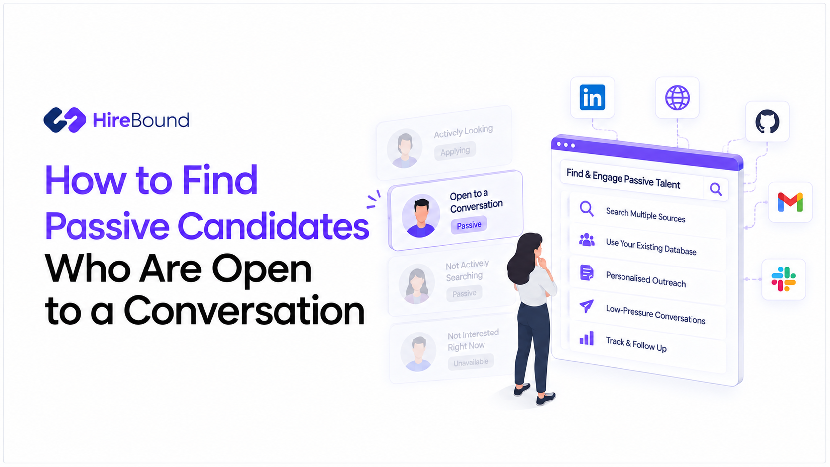 Recruiter writing a personalized message for passive candidate sourcing