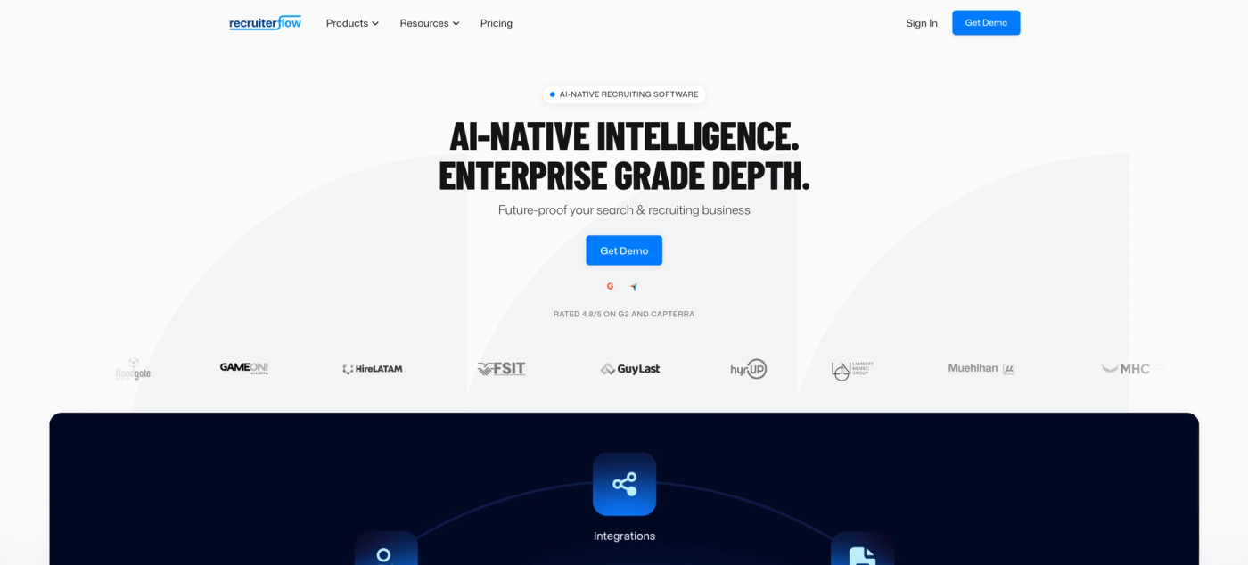 Recruiterflow homepage